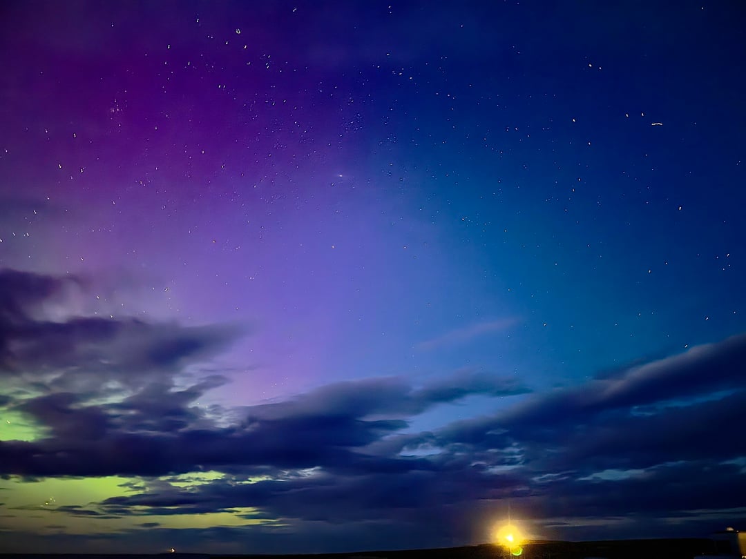 Was fortunate enough to get a gap in the clouds while camping at John O’Groats last night to see the Aurora. Looking north east with Andromeda clearly visible.