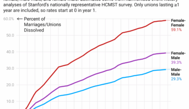 [OC] Gay, Straight, and Lesbian Divorce Rates Over 20 Years