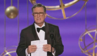 Stephen Colbert Gets Huge Emmys Standing Ovation, Crowd Chants “Stephen!” After CBS Cancels ‘Late Show’