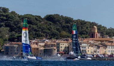 Das deustche und französische Team in Aktion beim SailGP in Frankreich.