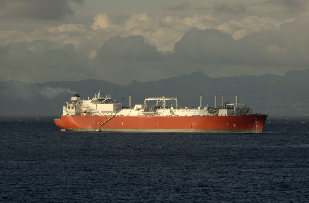 A lng tanker at sea