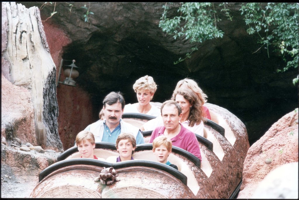 Young Prince William and Harry with Princess Diana at Disneyland