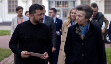 Princess Anne met President Volodymyr Zelenskyy in Kyiv. Pic: PA Pic: PA
