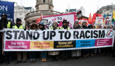 Stand Up to Racism march in London.