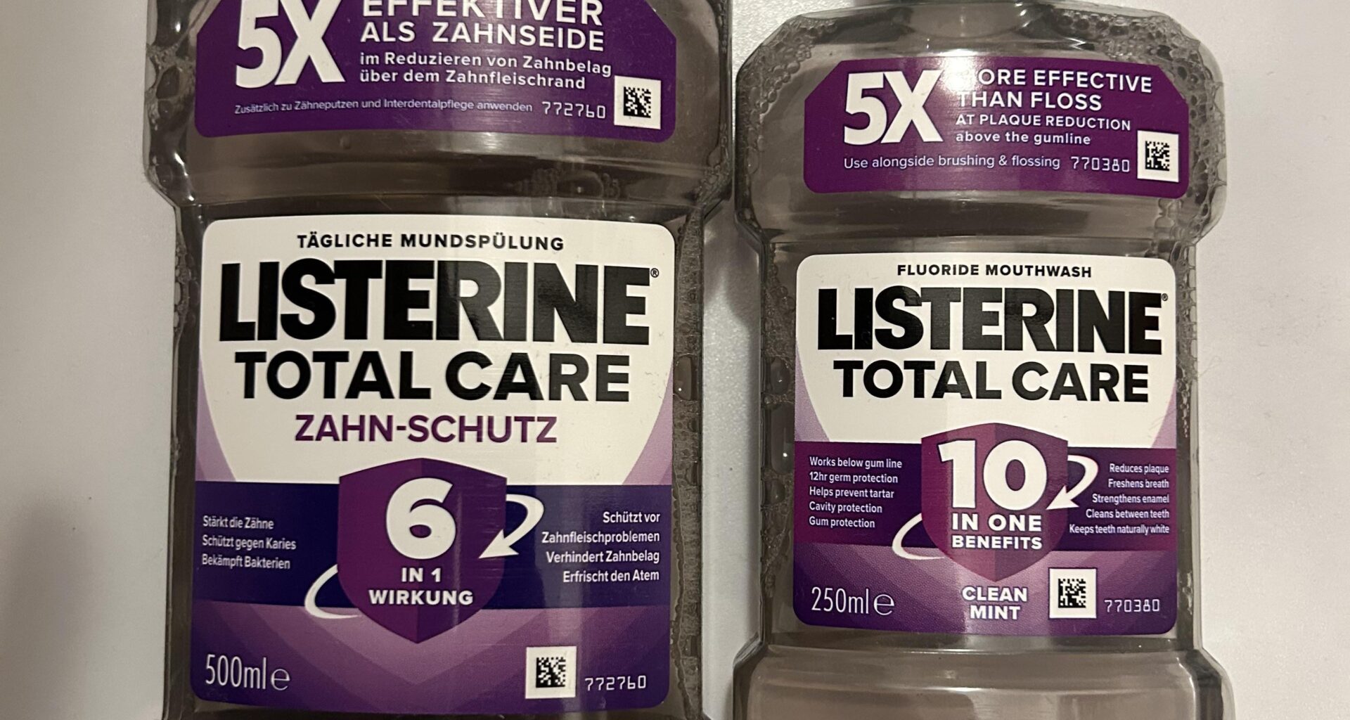 milde interessant: die identische Listerine aus England hat 4 Funktionen mehr als die aus Deutschland
