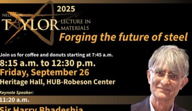 'Forging the future of steel' is theme for 2025 Nelson W. Taylor Lecture Series