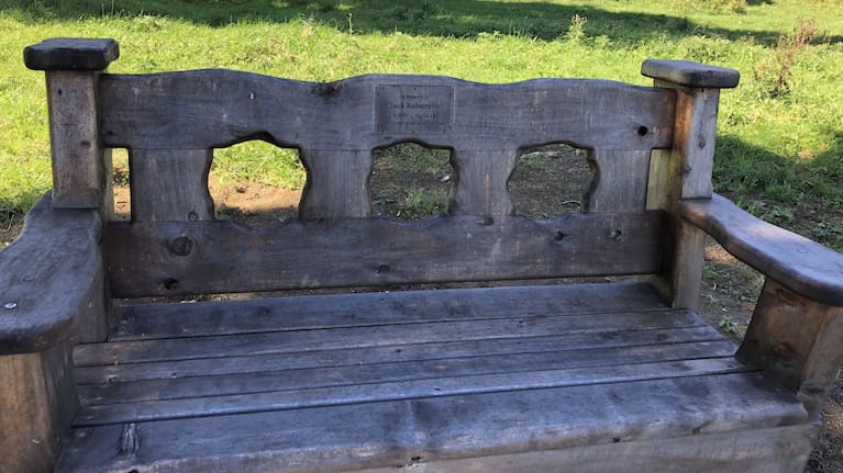 The handcrafted bench was originally placed on private farmland overlooking the Tākaka River to memorialise local man Jack Robertson, who died in 2018 aged 21.