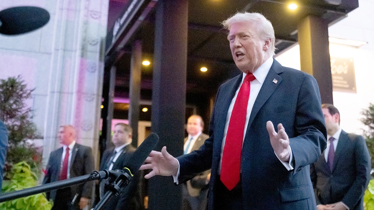 President Donald Trump outside Joe's Seafood in Washington, D.C. Tuesday night