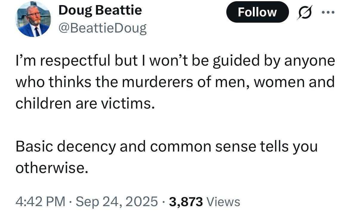 Doug Beattie is arguing with the mirror again.