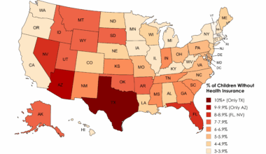 [OC] Percentage of Children Without Health Insurance in 2023 by US State