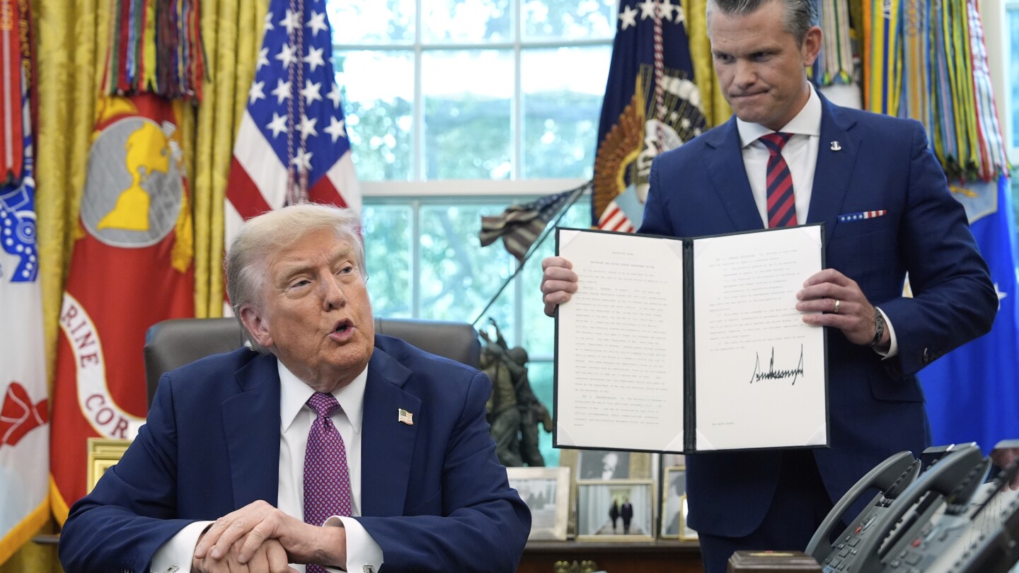 Department of War: Trump aims to rename Department of Defense