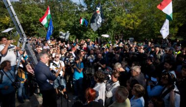 Protesters rally at an opulent Hungarian estate linked to Prime Minister Viktor Orbán