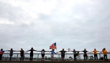 Demonstrators protest Trump, call for support of Prop. 50