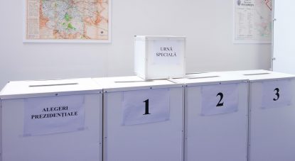 Urnă cu voturi pentru alegerile prezidențiale, turul 1, din 24 noiembrie 2024.
