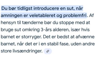 Googles AI giver solide råd om hvor længe dit barn der storryger må bruge sut