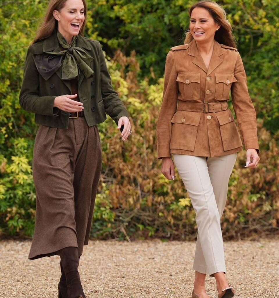 The Princess of Wales and US First Lady Melania Trump join a group of  Squirrels from the Scout Association taking part in activities
