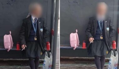 Man dressed in schoolgirl uniform and carrying pink rucksack leaves parents worried
