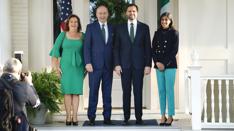 Usha and JD Vance with Irish Taoiseach and Mary O'Shea