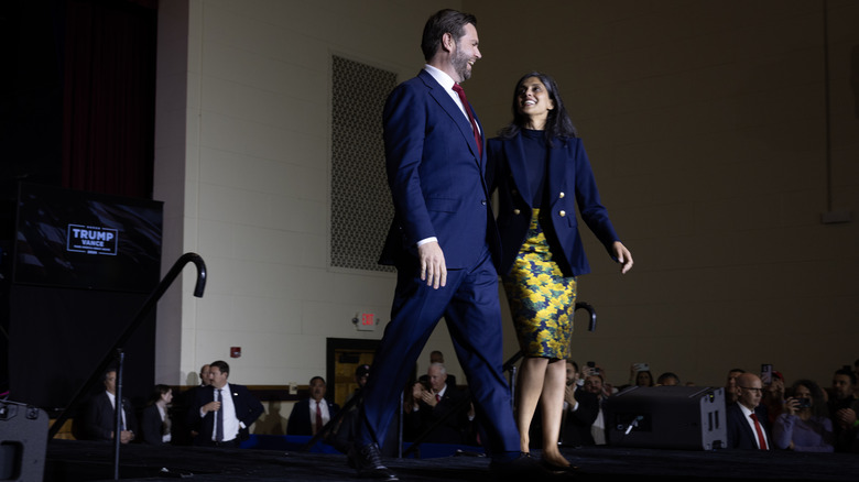 JD and Usha Vance at a rally in Ohio