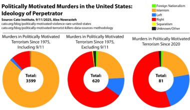 Politically Motivated Murders in the US, by Ideology of Perpetrator [OC]