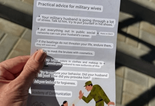 Pamphlets reportedly distributed in Russia give ‘practical advice’ to military wives on what to do if their husbands beat them. The advice includes enduring the abuse, hiding bruises, and asking for forgiveness. To be clear, I do not support violence. I’m posting to show the pamphlet.