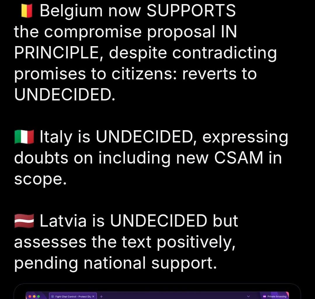 3 lande ændrer mening vedr. Chat Control