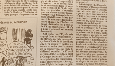 Orange impose sa fibre hors la loi (le canard enchaîné 24/09/25)