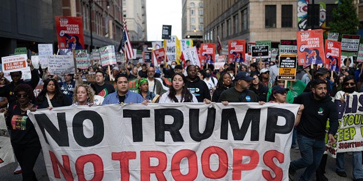 'No Trump! No Troops!' Thousands March in Chicago as President Threatens 'War'