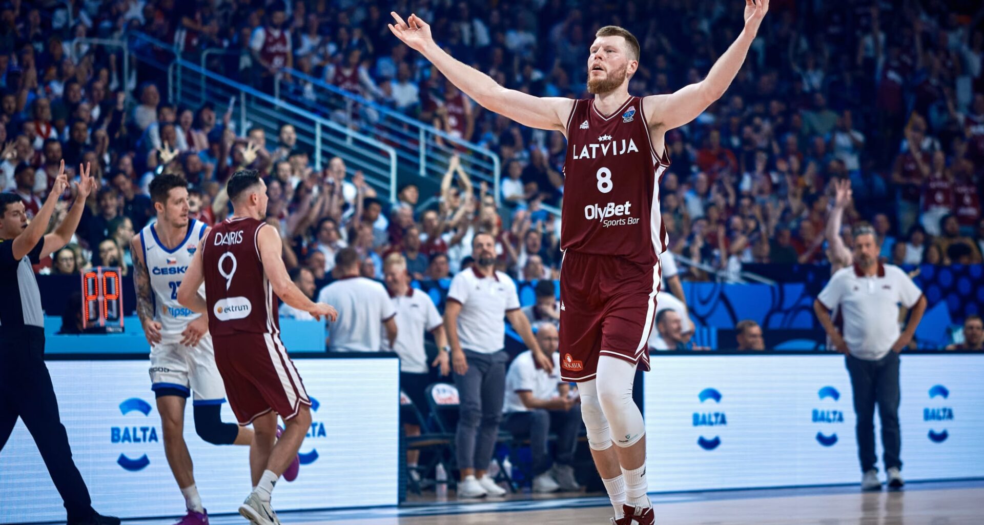 Latvia tie national EuroBasket scoring record in win over Czechia