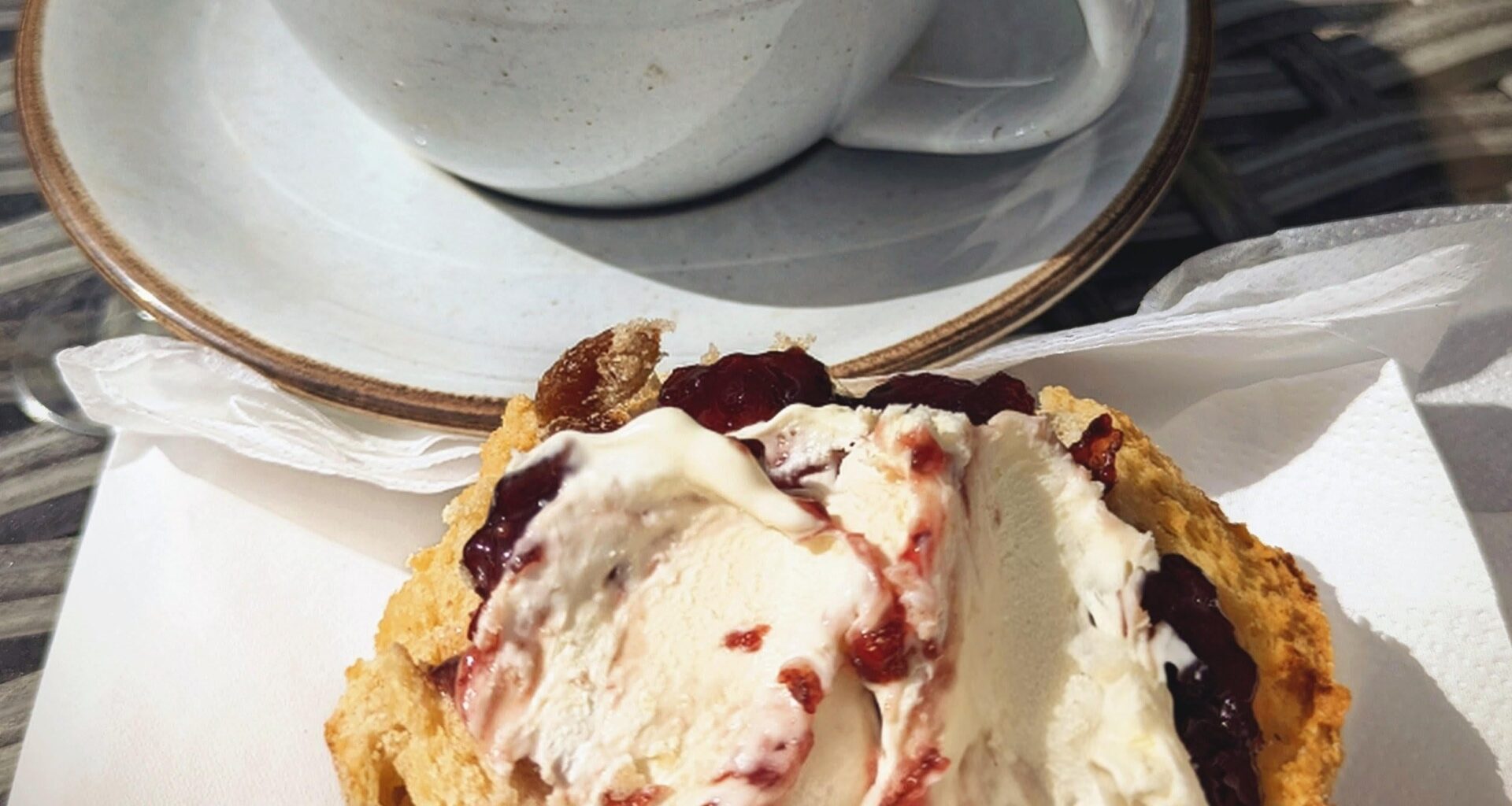 Accidentally adding Cherry jam to a scone was a wonderful mistake