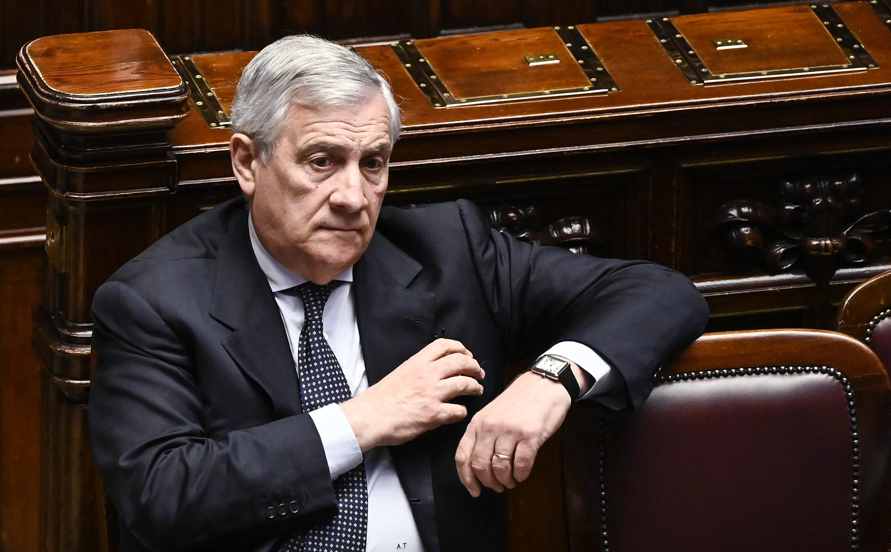 Italian Deputy Prime Minister Antonio Tajani at a Chamber of Deputies meeting.