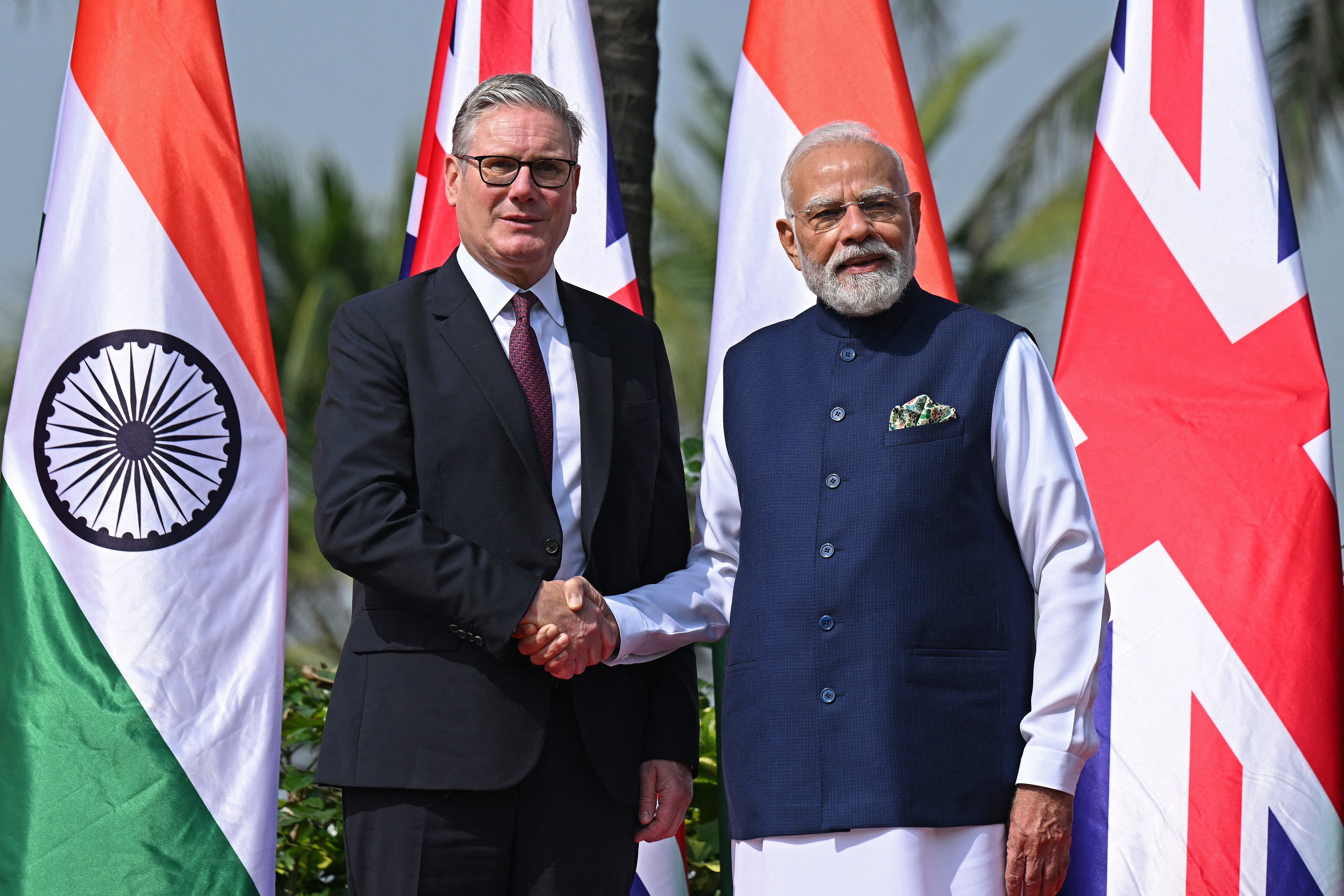 Sir Keir Starmer, with Narendra Modi, is currently in India