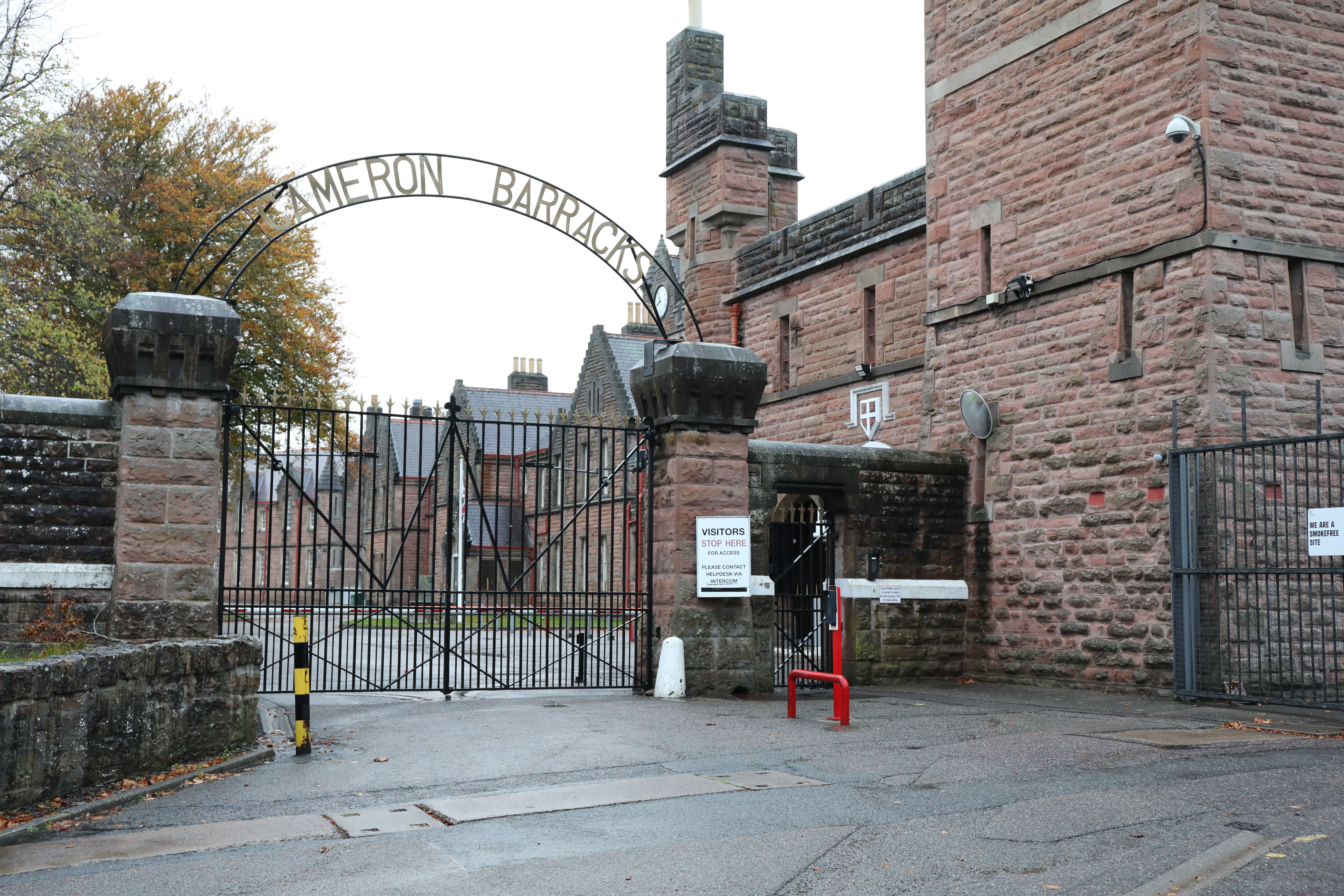 Entrance gate of Cameron Barracks in Inverness.