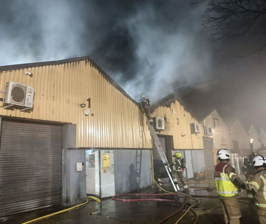 It took eight fire crews and 60 firefighters to combat the blaze.