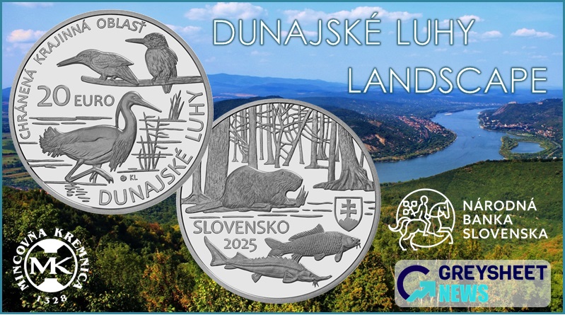 enlarged image for Slovakia. New Silver Proof and BU Coins Focus on the Beauty of the Danube Inland Delta
