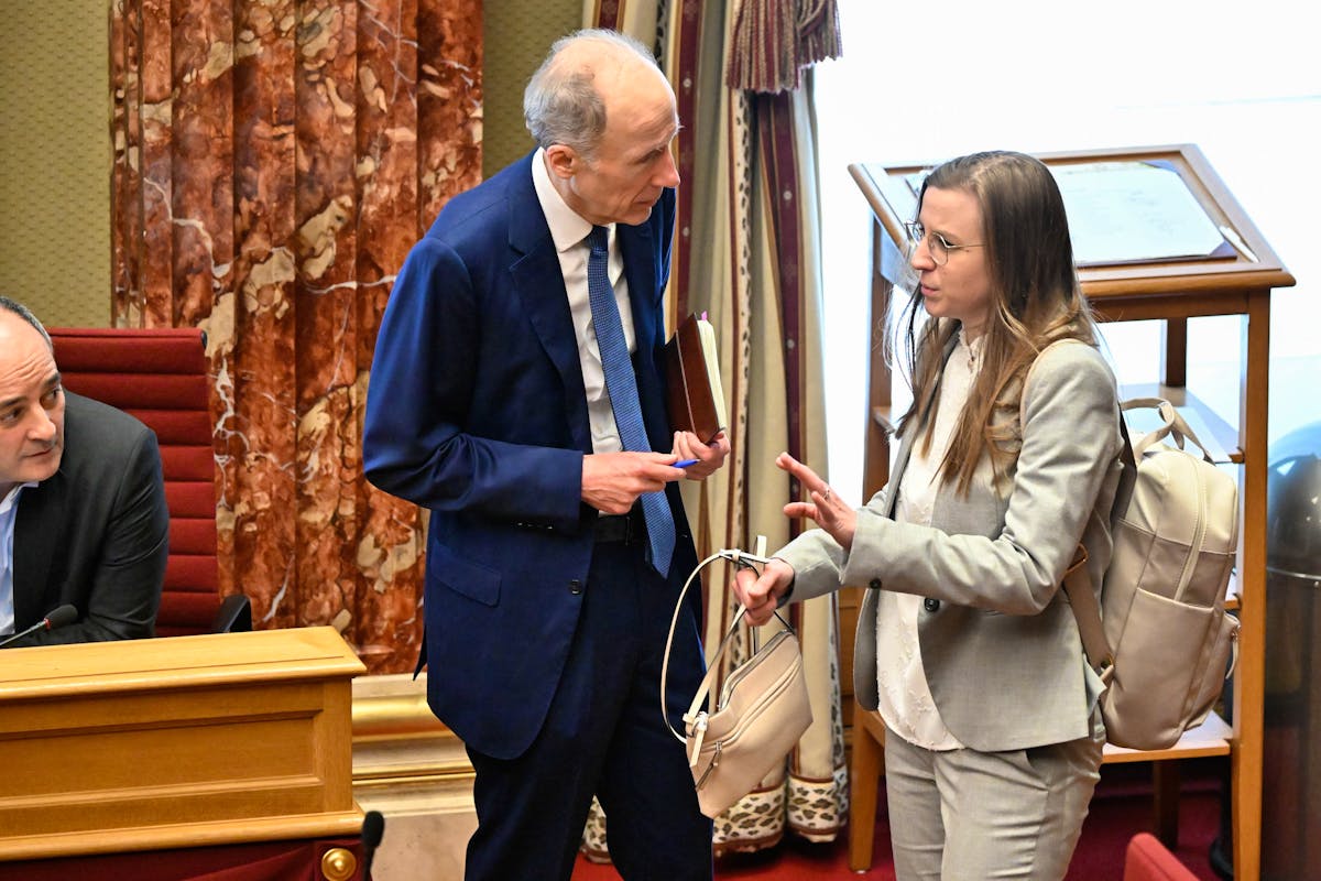 La présidente du DP, Carole Hartmann (à droite), a souligné que Gérard Schockmel (au centre) n’avait pas écrit cette tribune au nom du parti.