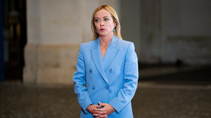 La cheffe du gouvernement italien, Giorgio Meloni, à Rome, en Italie, le 15 septembre 2025. (MASSIMO VALICCHIA / NURPHOTO / AFP)