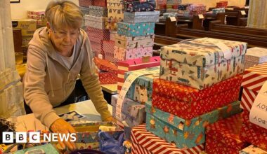 Devon church collects 500 Christmas presents for shoebox appeal