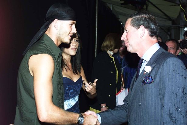 David & Victoria Beckham meet Prince Charles in July 2000