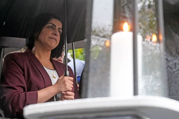 Home Secretary Shabana Mahmood attends a vigil on Middleton Road in Crumpsall, Manchester, after two people died in a terror attack at the Hebrew Congregation synagogue in Crumpsall, Manchester. Picture date: Friday October 3, 2025.
