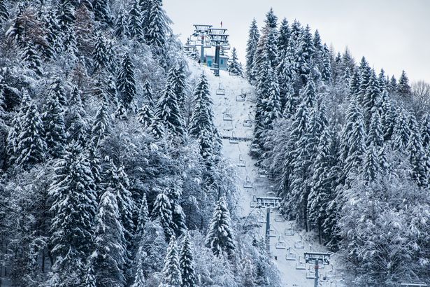 A ski lift in the Julian Alps, Slovenia