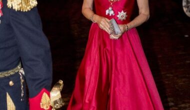 Queen Mary and King Frederik are on a state visit to Latvia, attend banquet in Riga with Mary wearing Diamond Necklace Tiara
