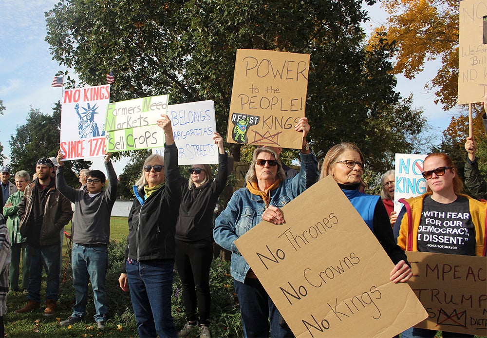 ‘This needs to be the start': Protesters gather at New Denmark Park to take part in nationwide No Kings event - Albert Lea Tribune