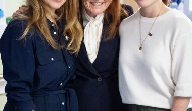 Princesses Beatrice and Eugenie have been left in a 'very difficult' position over their upcoming Christmas plans, a royal author has claimed. Pictured, the sisters with their mother, Sarah Ferguson, in London in April 2025