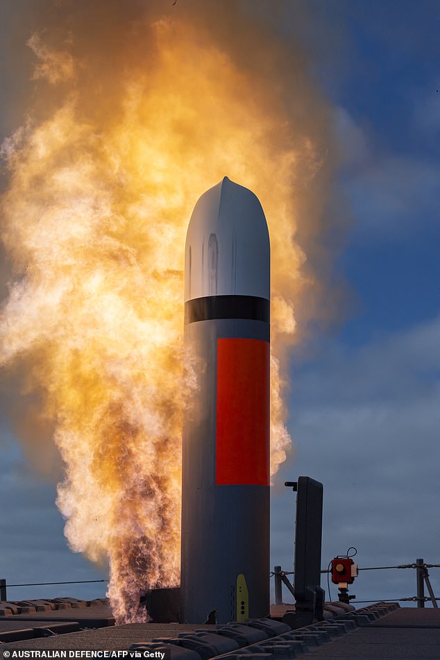 A Tomahawk cruise missile fired from the HMAS Brisbane in December last year.