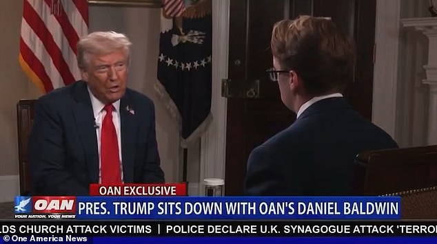 On Thursday evening, the conservative One America News broadcast a sit-down interview with the president that had been pre-taped the day before