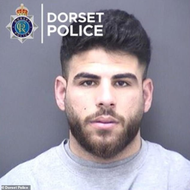 Hana Hassan, pictured, was living in the Britannia Hotel which has been housing migrants at the taxpayer's expense and the focus of local protests - he has now been jailed for seven years