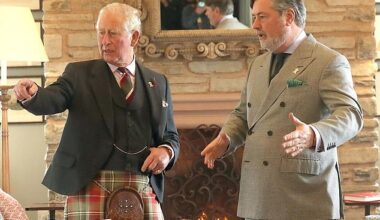 King Charles and Michael Fawcett pictured together at the Granary Accommodation in 2021