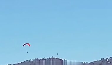An illegal immigrant stunned police when he successfully paraglided into Europe, the first of its kind in the area