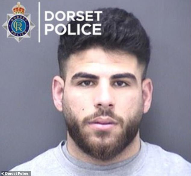 Kurdish migrant Hana Hassan (pictured), 22, was jailed for seven years at Winchester Crown Court for being part of a 12-strong mob which attacked a shopkeeper with machetes following a nightclub dispute